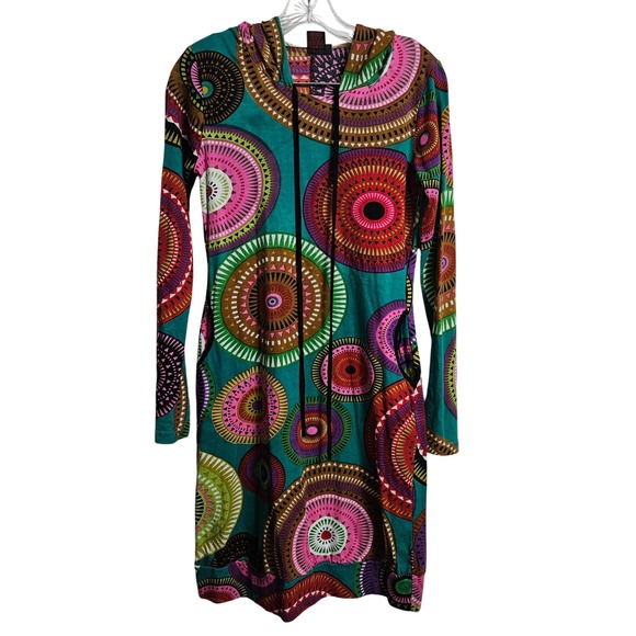 Aller Simplement Dresses & Skirts - Boho Hippie Mandala Aller Simplement Hoodie Dress Womens Small Multicolor Cotton